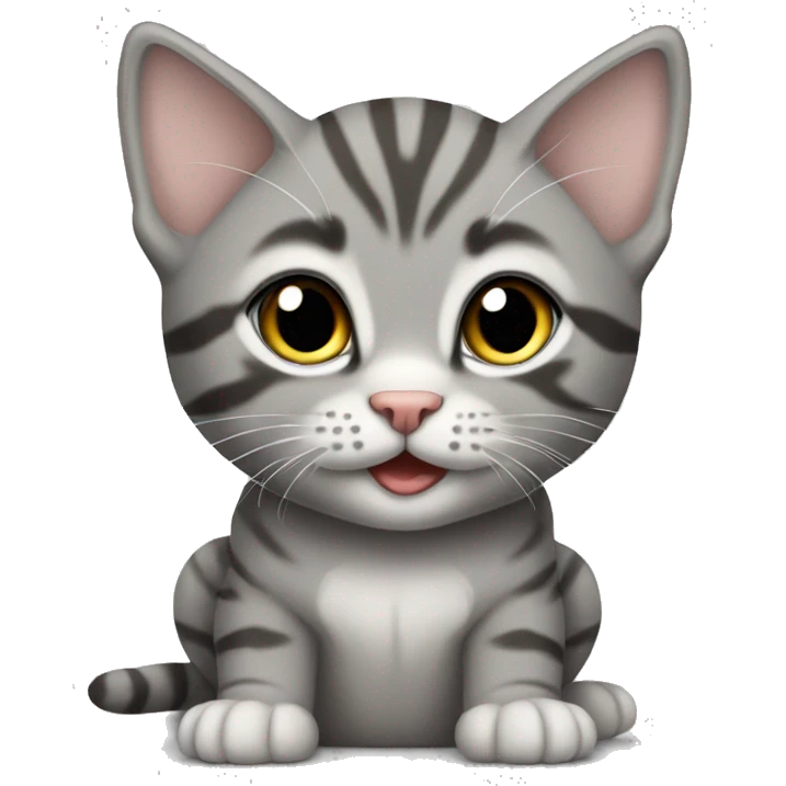 Gray tabby kitten sitting emoji