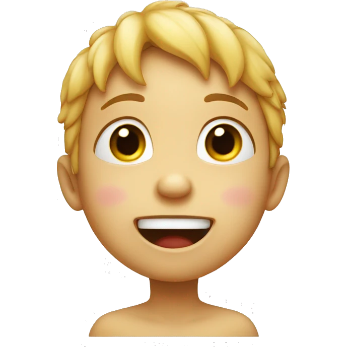 A child crying with laughter with a heart in his eyes  emoji