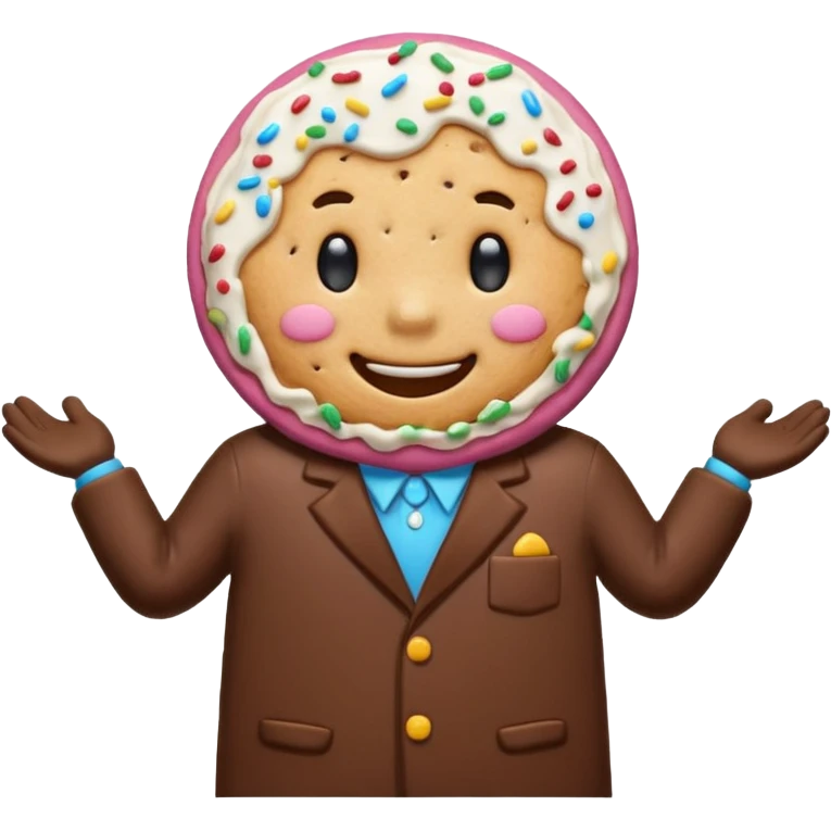 Frosted Cookie Man with sprinkles emoji