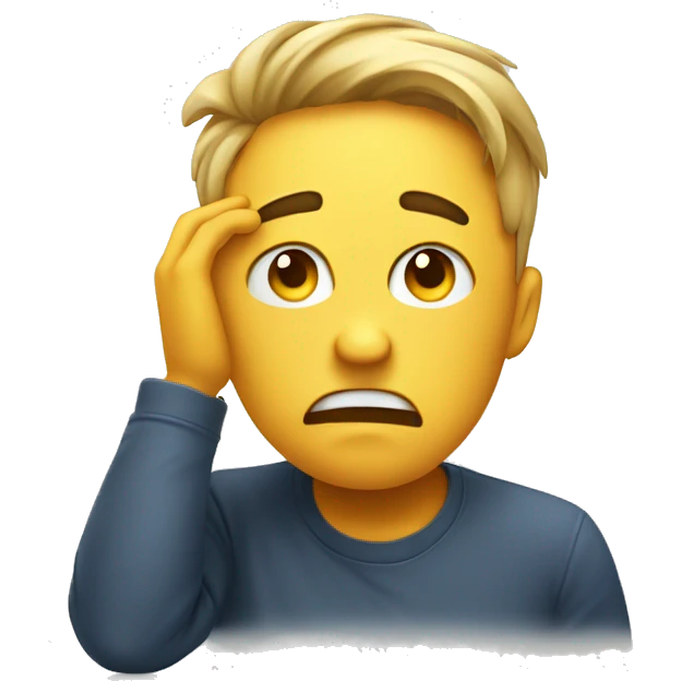 dissatisfied emoji scratching his head emoji
