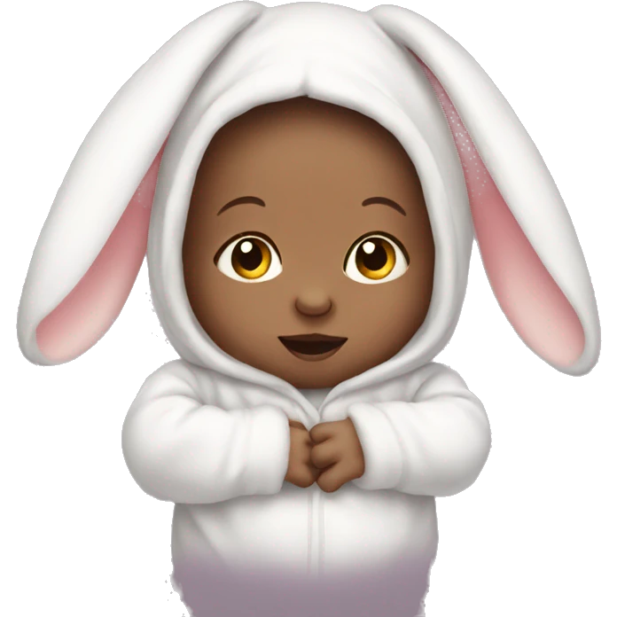 Newborn baby in bunny costume  emoji