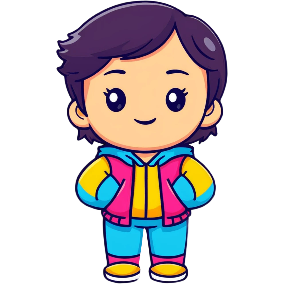 A friendly female character named Elma with colorful outfit emoji
