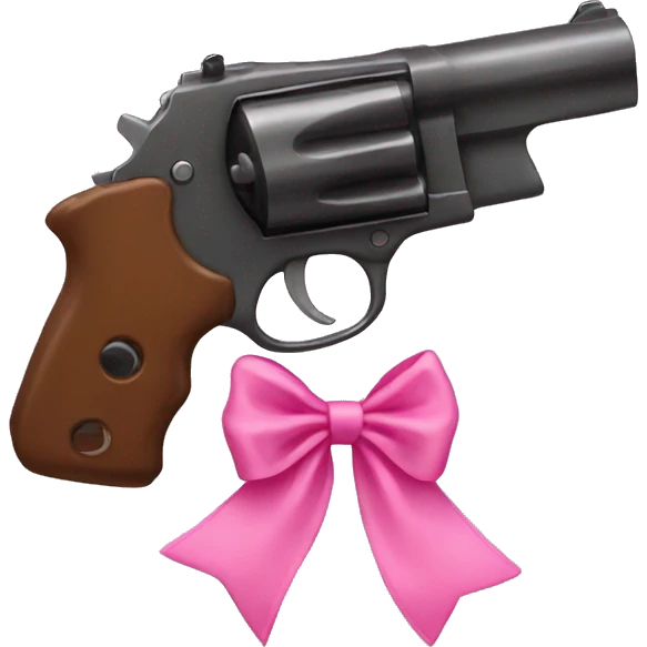 Gun with a pink bow emoji