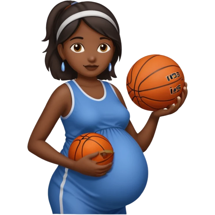 A Indian girl who’s pregnant with a basketball ￼ emoji