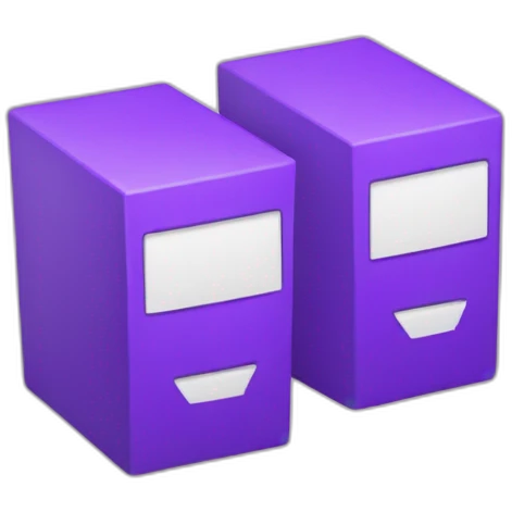 Two purple Parallelepipeds faced to the front each with a white letter in the middle emoji