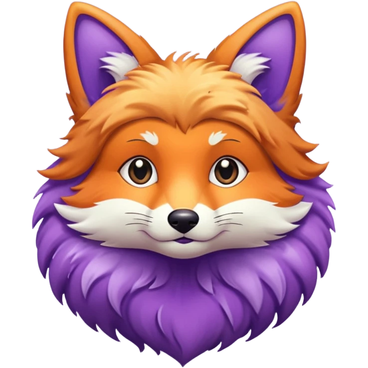 glitter purple and cian fox emoji
