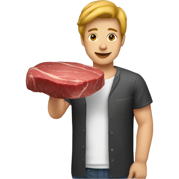 person holding a steak emoji
