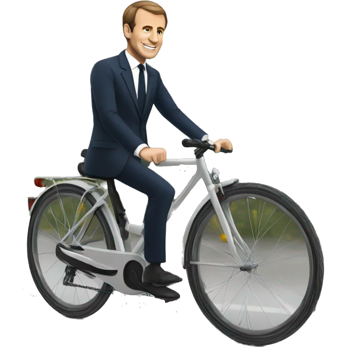 Macron sur un vélo  emoji