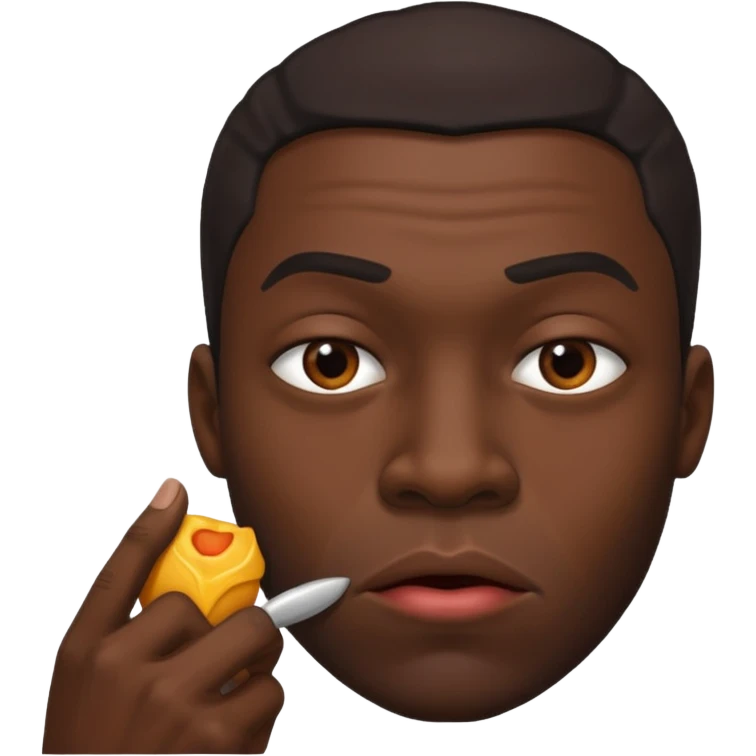 Black man biting his lip emoji
