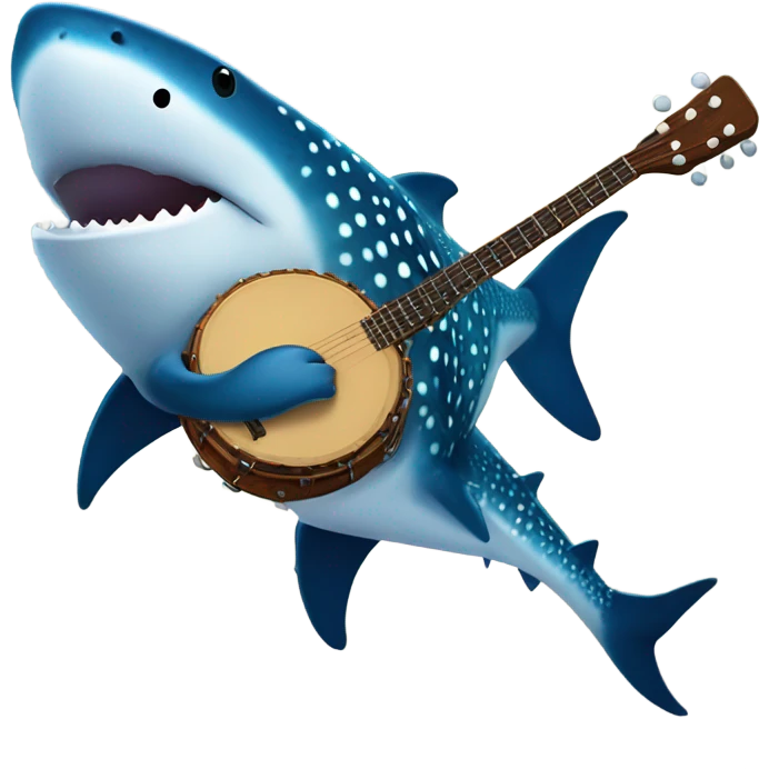 whale shark playing a banjo emoji