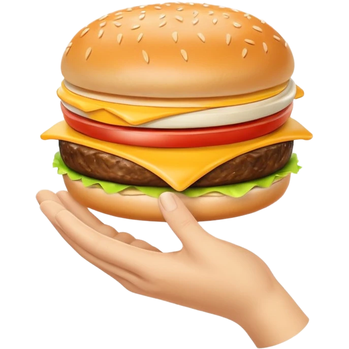 Yellow hand looking like holding burger but without the burger emoji