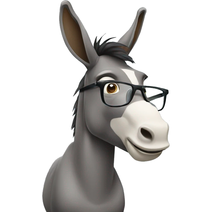 A donkey with some beard and glasses thinking emoji