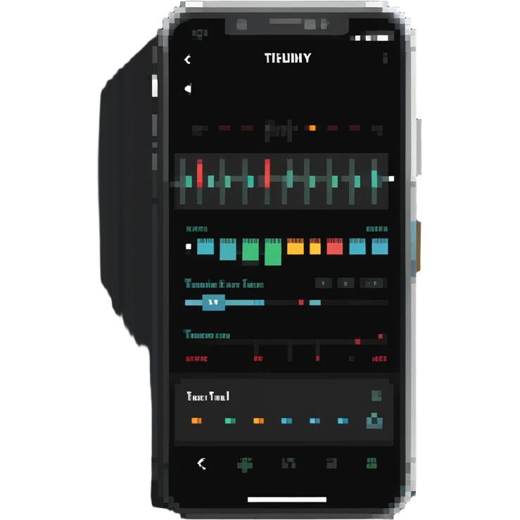 music app interface with timeline on smartphone emoji