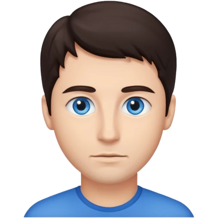 homme yeux bleu azur cheveux brun foncé emoji