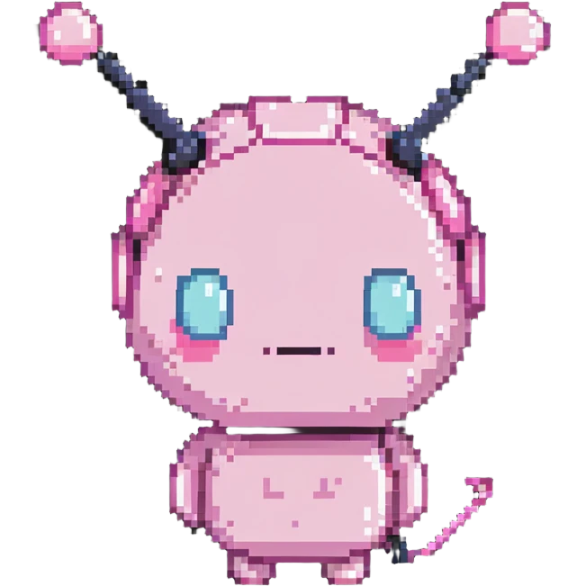 Majin Buu from Dragon Ball Z, pink round character, antenna on head, cute facial expression emoji