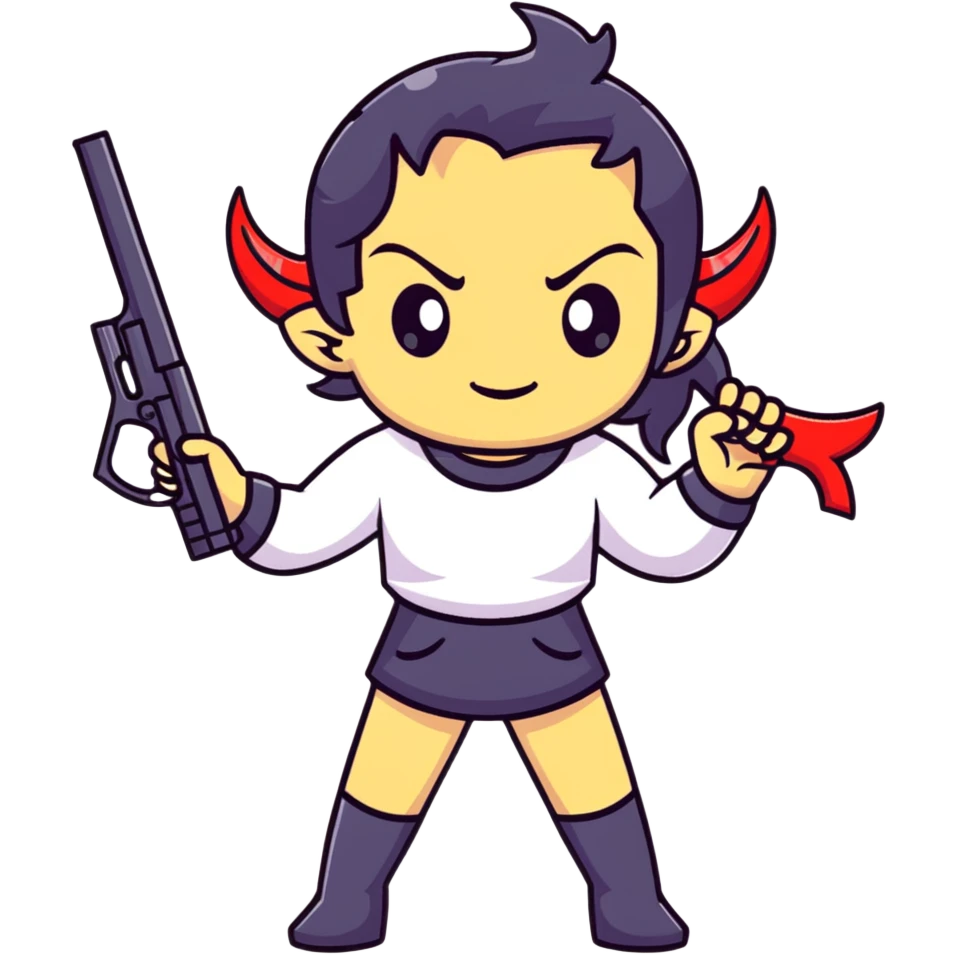 demon girl with gun emoji