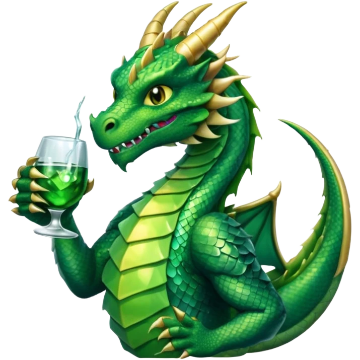 dragon holding a drink emoji