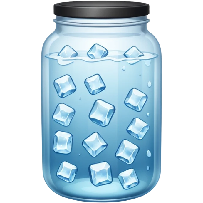 SLIM ICE JAR WITHOUT LID ON WITH LOTS OF ICE emoji