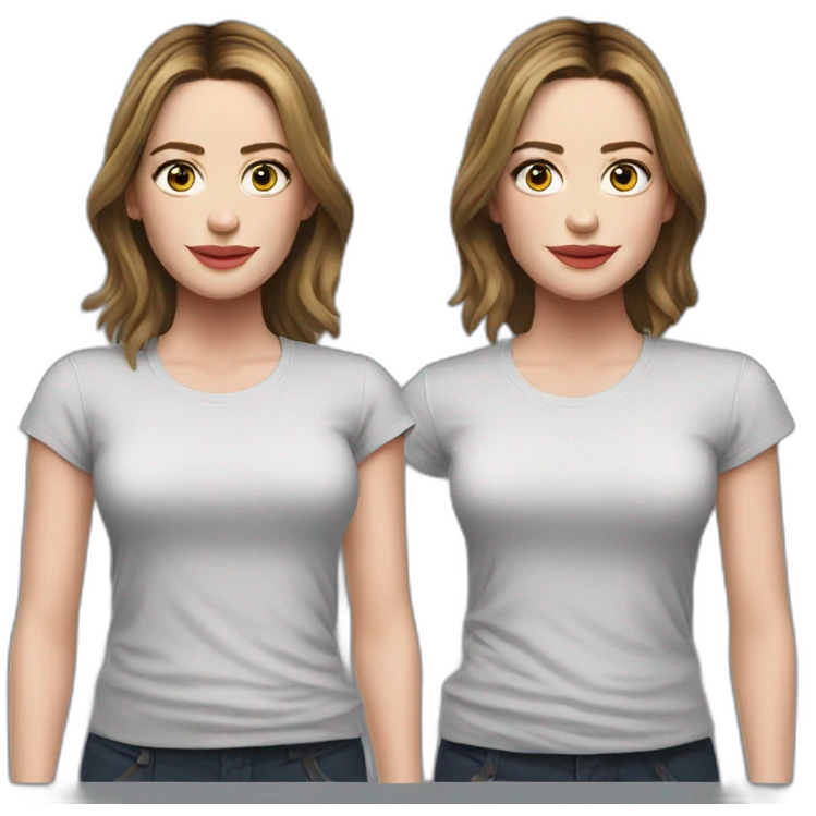 emily blunt cartoon wearing tee emoji