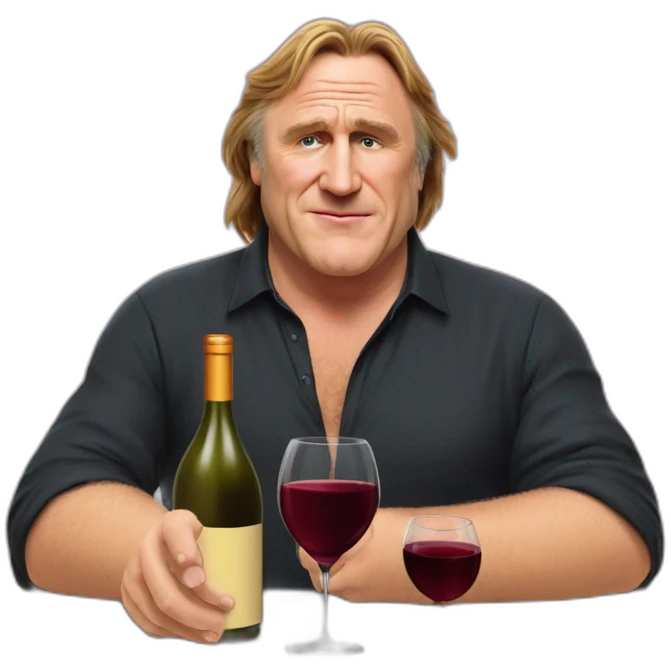 Gérard-Depardieu qui boit du vin rouge emoji