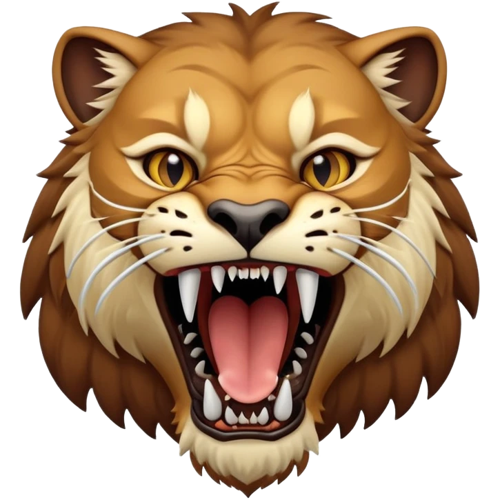 saber-toothed cat with large fangs, prehistoric feline emoji