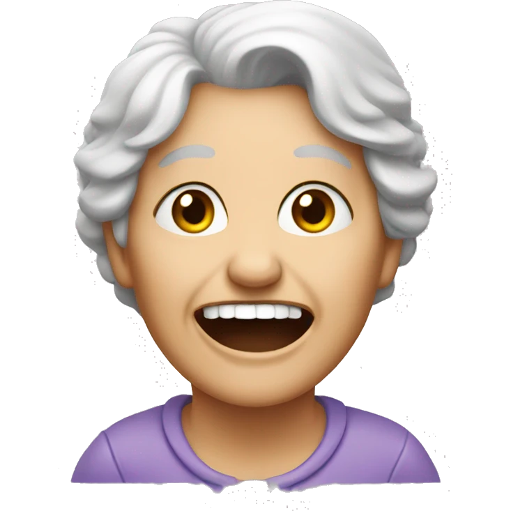An old woman lost her tooth emoji