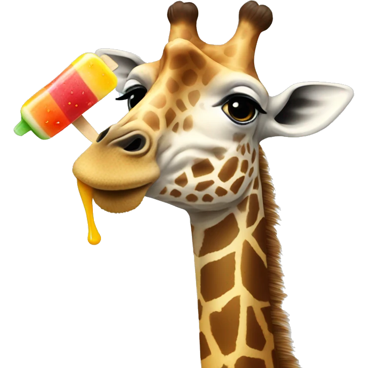 Giraffe eating popsicles  emoji