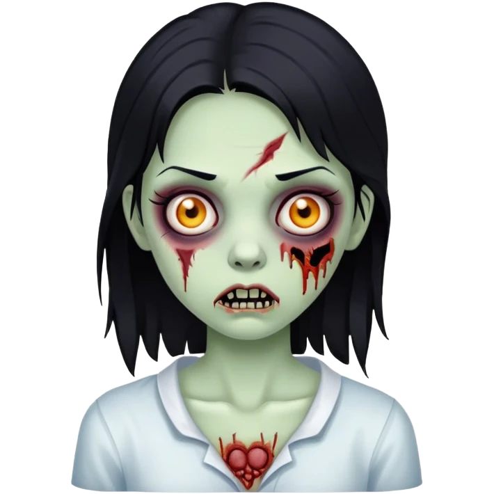 zombie girl with black hair emoji