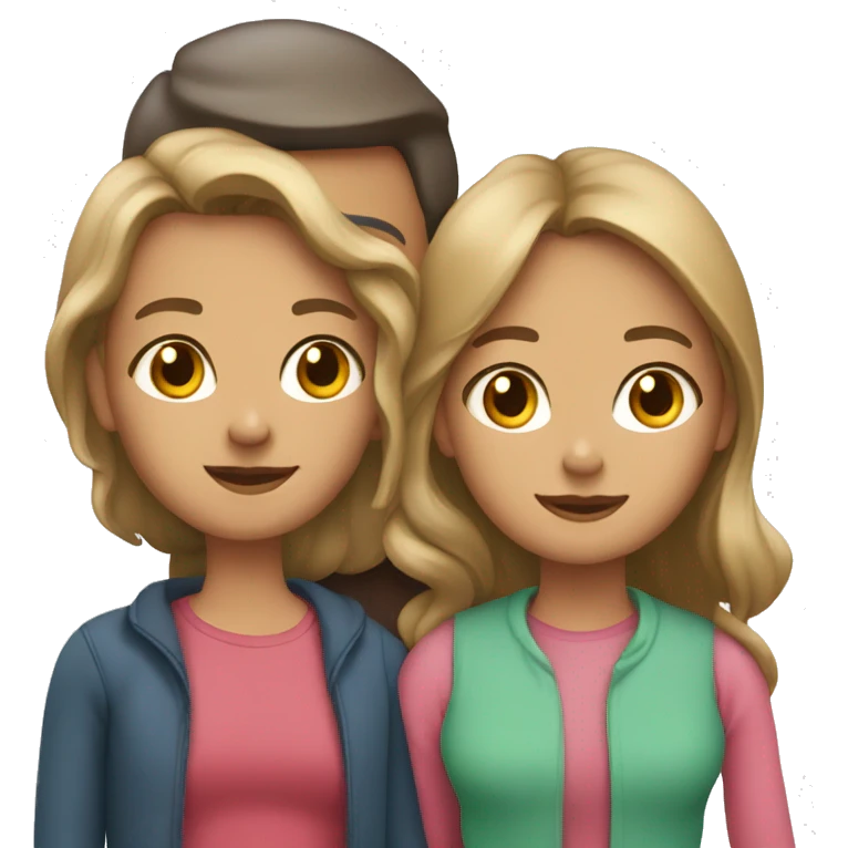 Family of 5 including 2 daughters and a son with mom and dad emoji