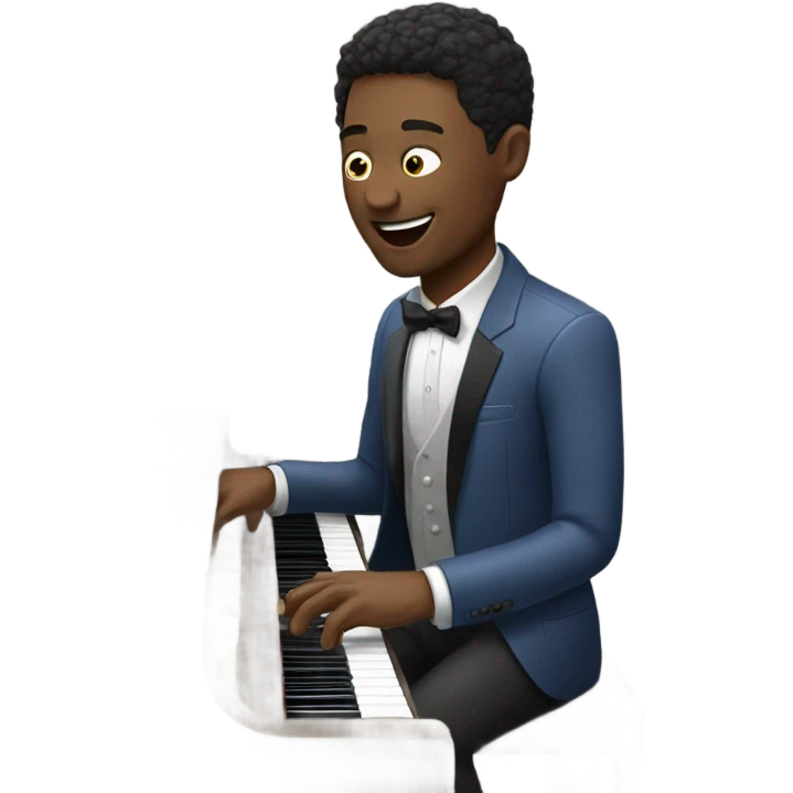 Husband playing piano while drinking emoji