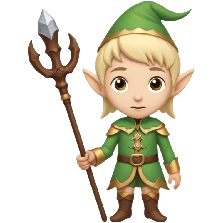 different color elve with staff emoji