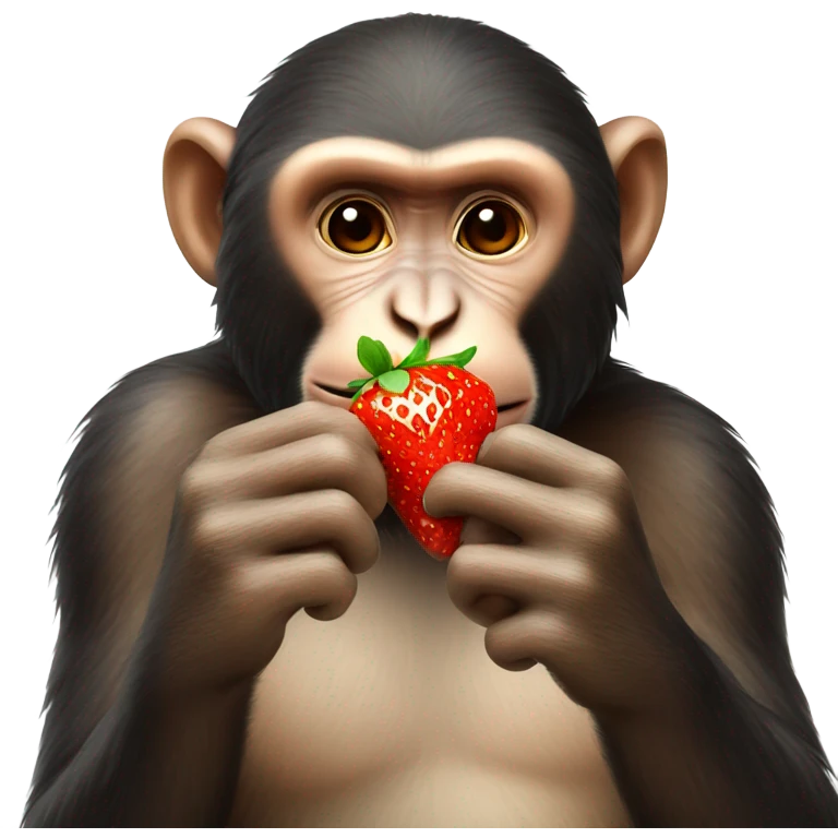 monkey eating strawberry emoji