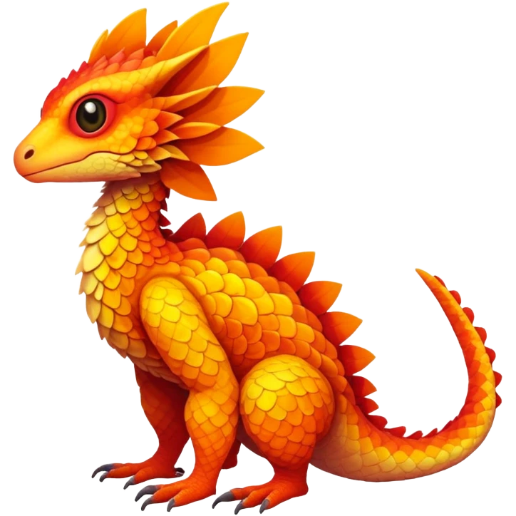Exotic vibrant lush warm-colored Fakémon-Trico-creature (full body) emoji
