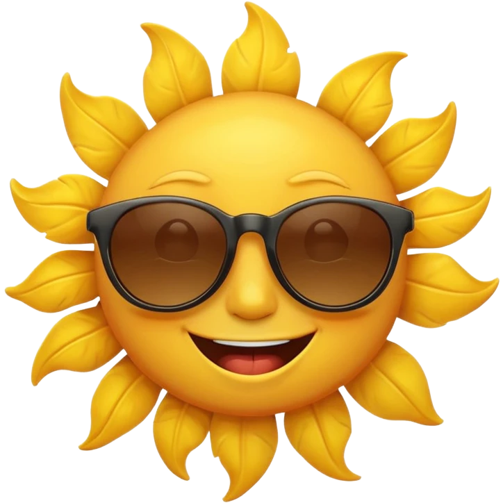 A happy sun emoji with sunglasses. emoji