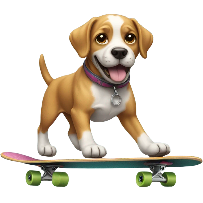 Dog riding a skateboard  emoji
