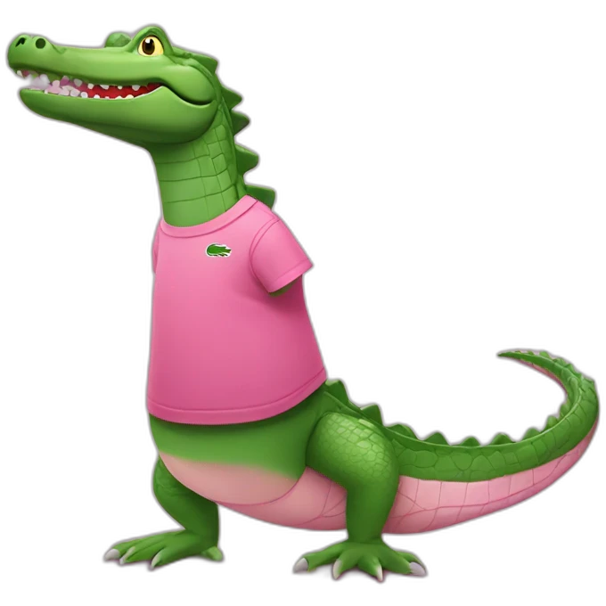 Crocodile with pink Lacoste tshirt emoji