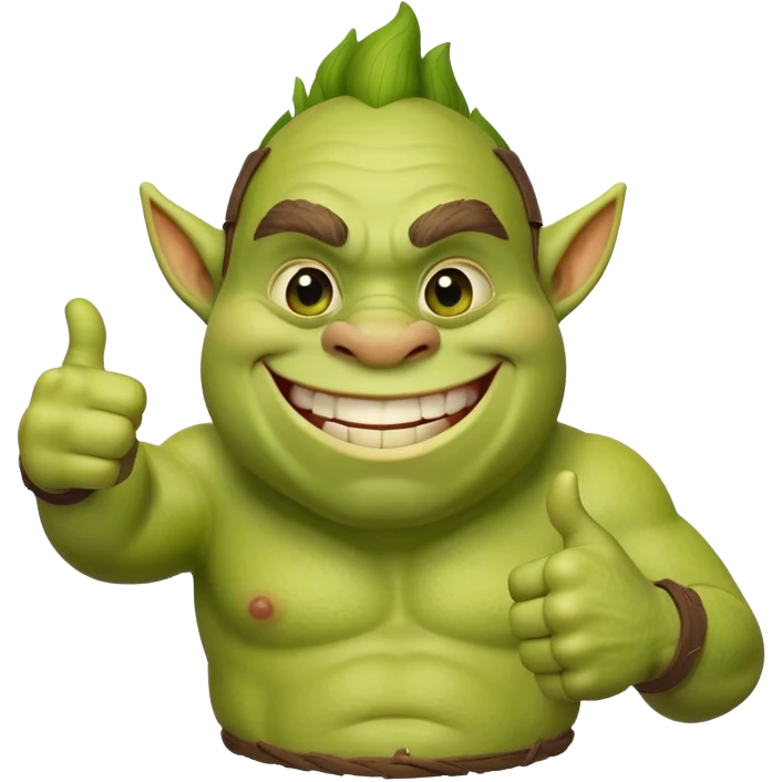 a green ogre giving a thumbs up  emoji