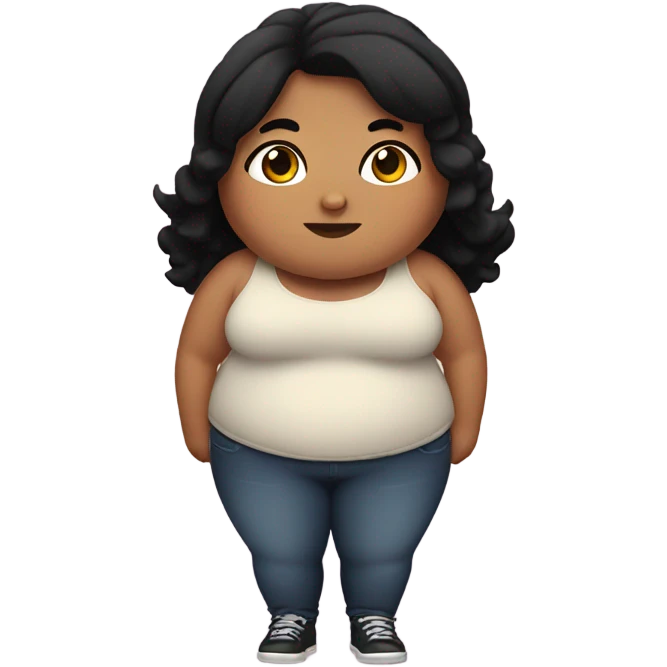Fat girl with black hair emoji