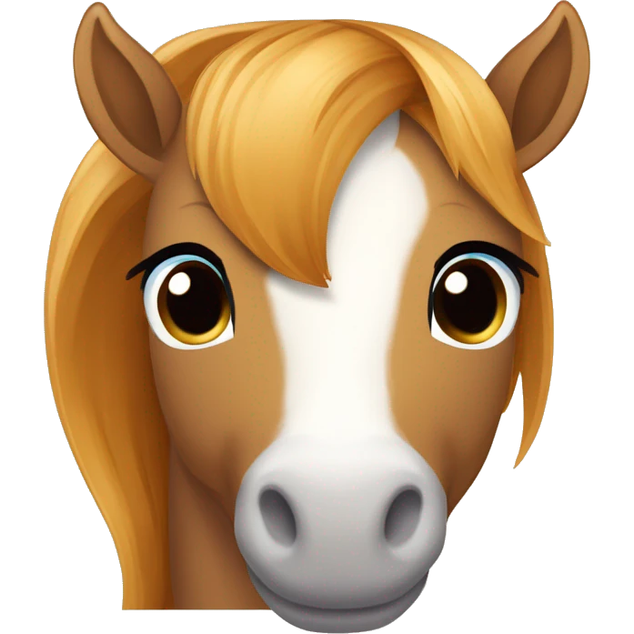 Poney de taille moyenne avec seulement la  couleur caramel emoji