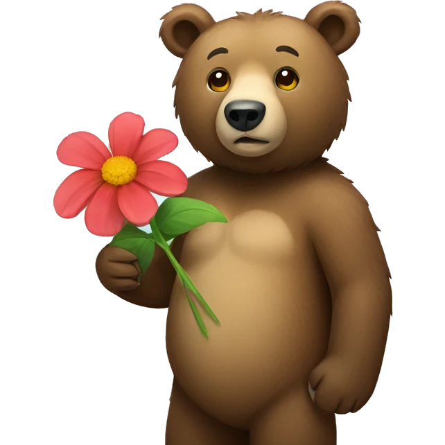 Bear holding a flower emoji