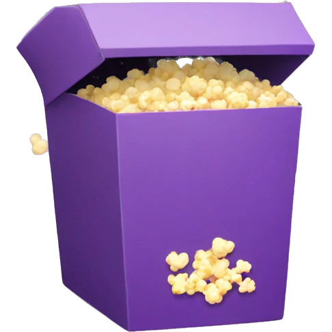 Purple box filled with popcorn emoji
