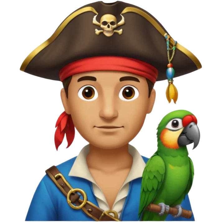 pirate and parrot emoji