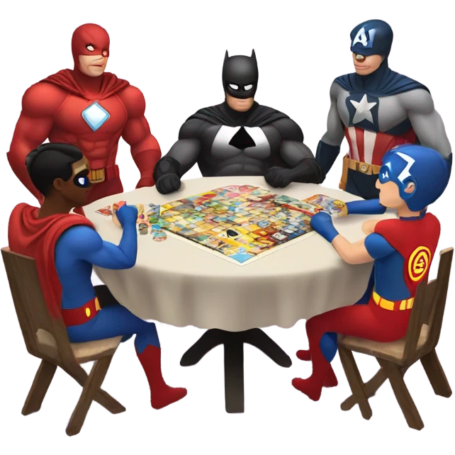 Superheroes playing board games emoji