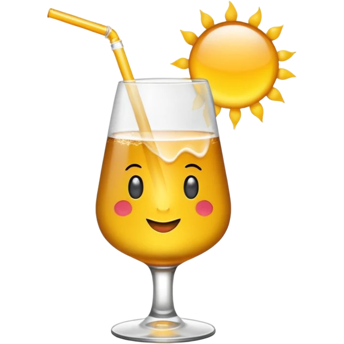 Ein Kamel 🐪 welches ein Glass mit gelber Flüssigkeit trinkt  emoji