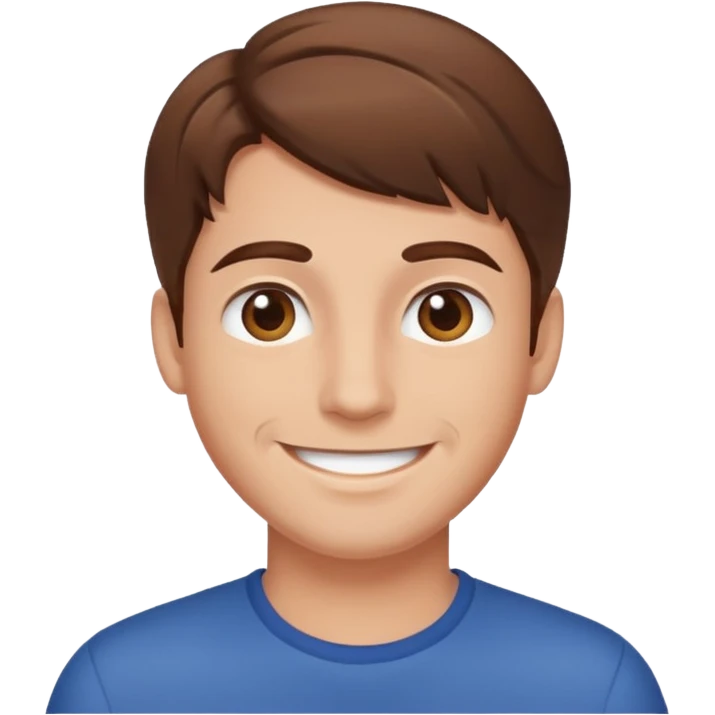 Guy with brown hair smiling  emoji