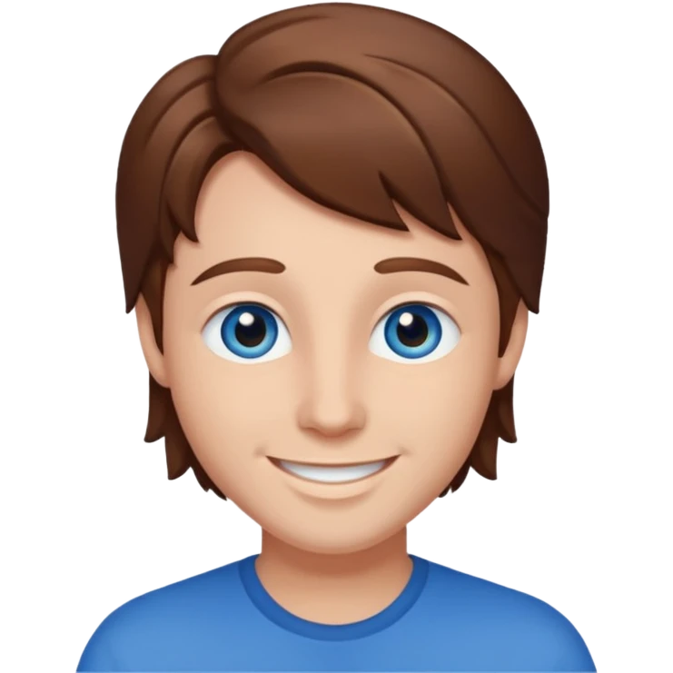 RobertIDK with blue eyes, brown hair emoji