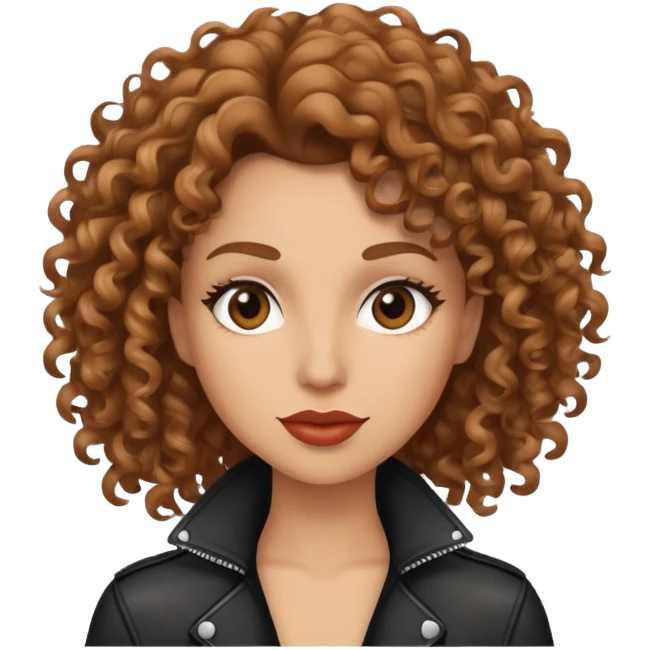 woman rockstar with light brown curly hair emoji