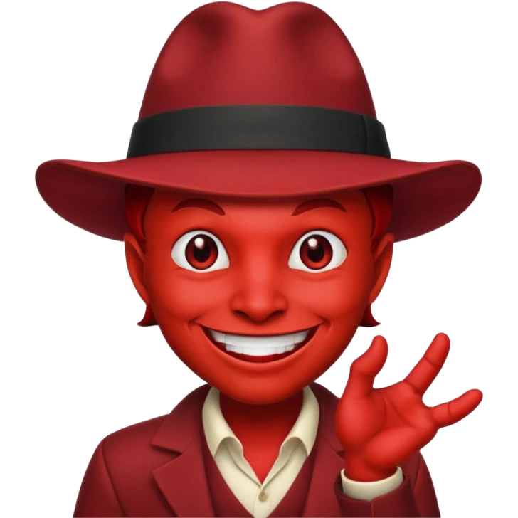 Devil with red fedora emoji