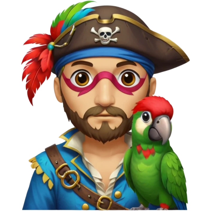pirate and parrot emoji