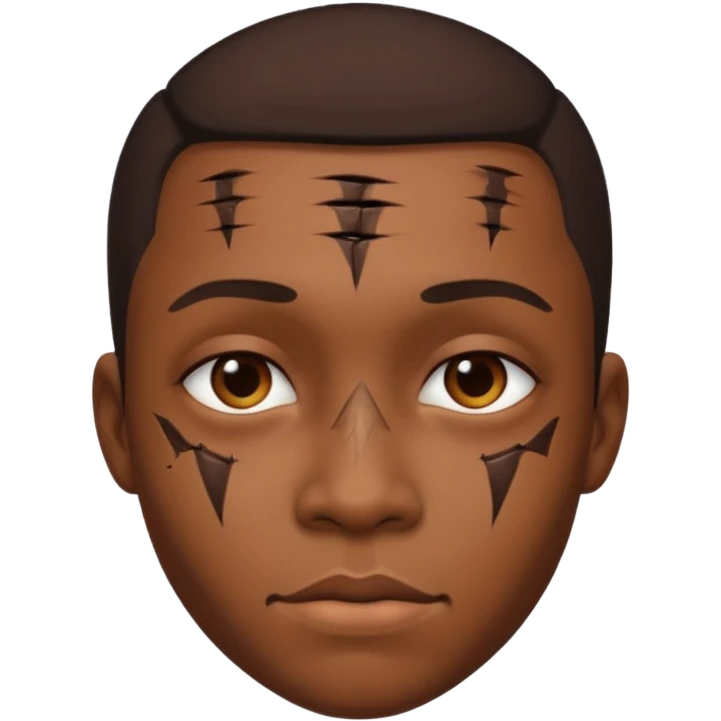 Faça um personagem negro com cicatrizes no rosto emoji